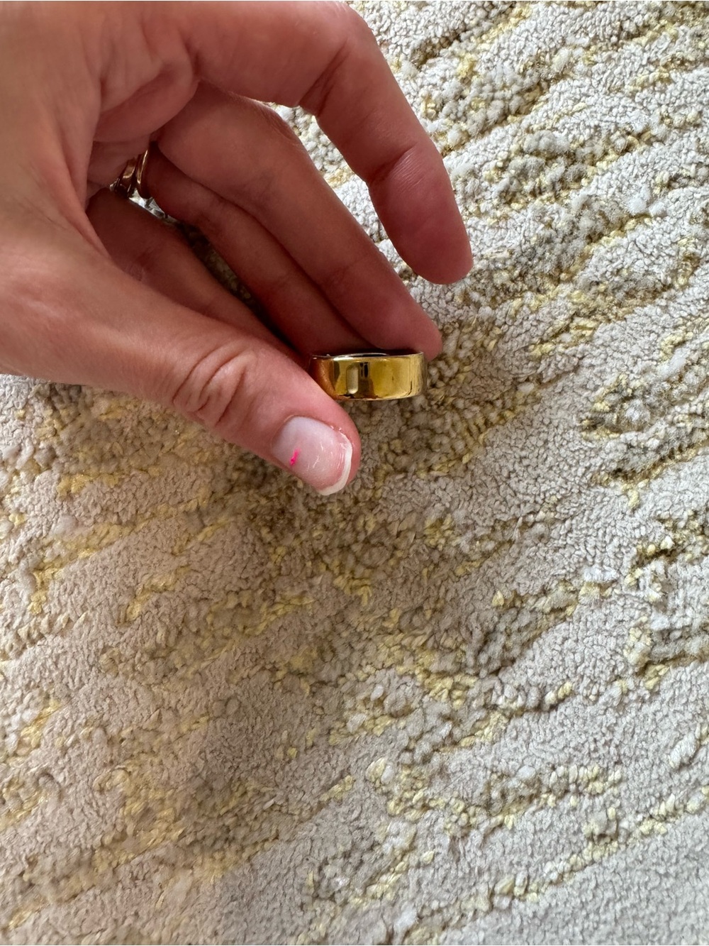 Oura Polished Gold Wide Band Ring